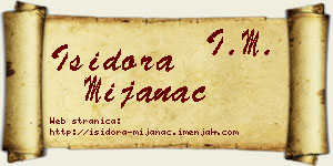 Isidora Mijanac vizit kartica